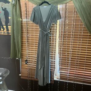 Baltic Born Ribbed Velvet Wrap Dress